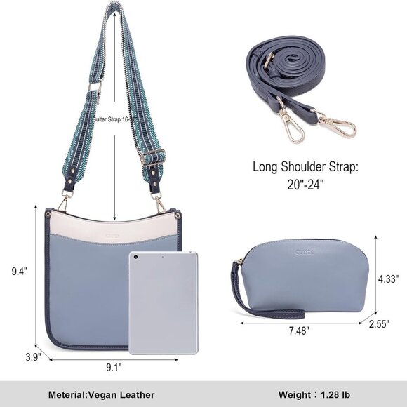 Purses for Women, Vegen Leather Crossbody Bags for Woman Trendy, 2PCS Hobo Handb - Picture 3 of 7